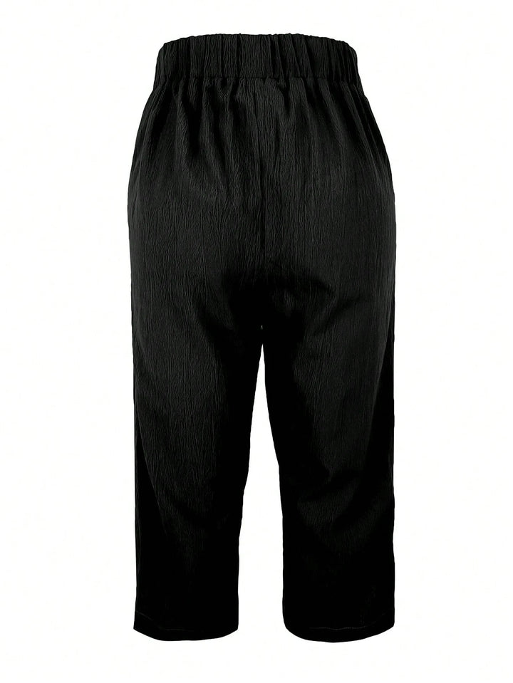 Pantaloni 3/4 SHEIN, negru