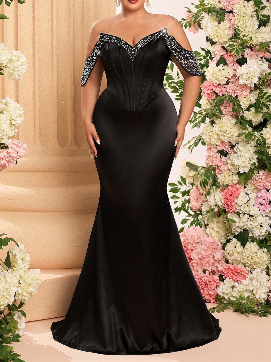 Rochie de ocazie Shein Curve+, negru