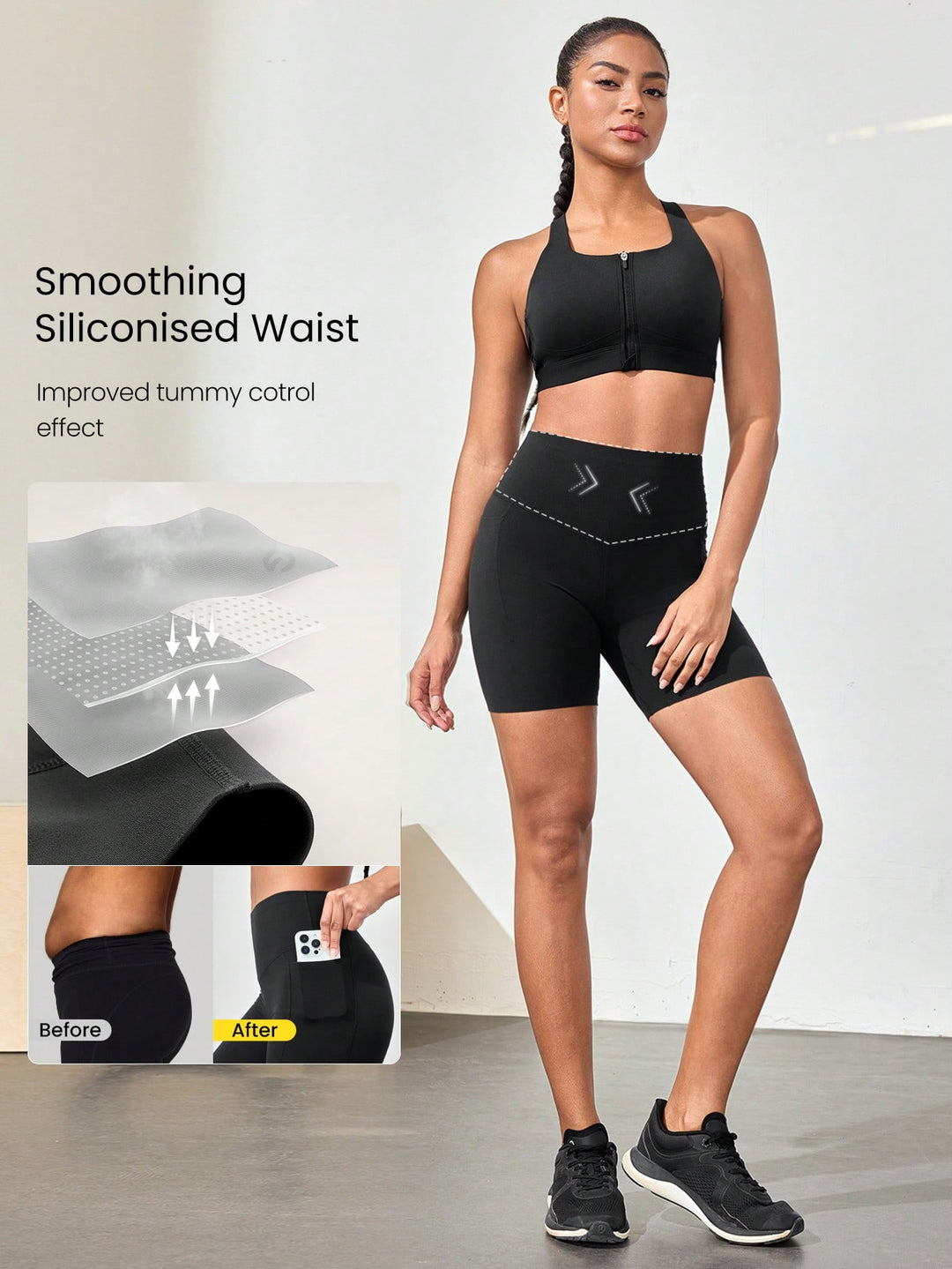 Pantaloni scurți SHEIN, negru