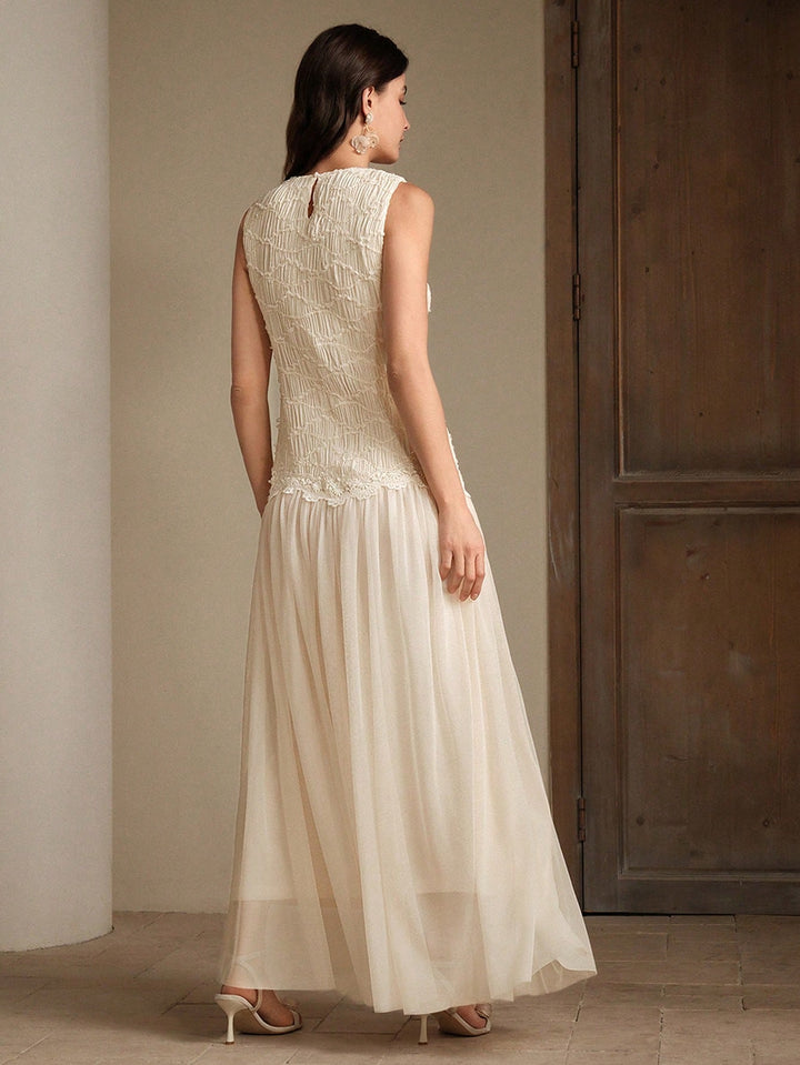 Rochie maxi SHEIN, crem