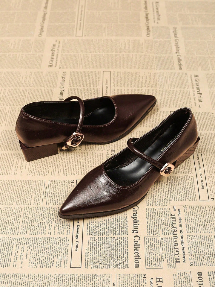 Pantofi cu toc SHEIN, maro