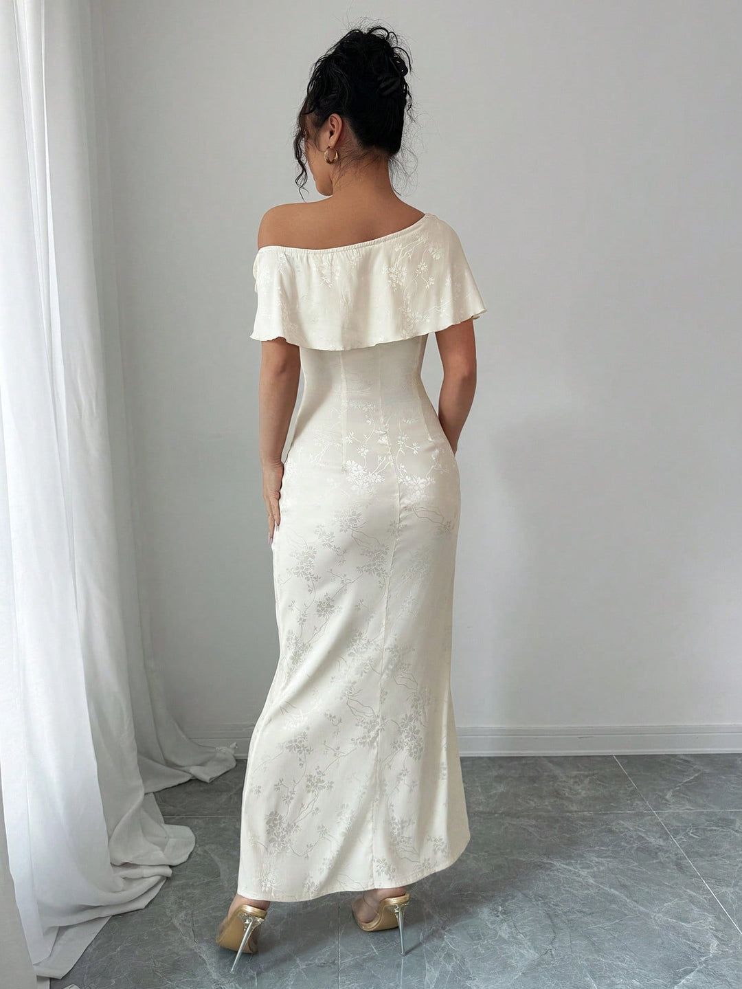 Rochie maxi SHEIN, crem