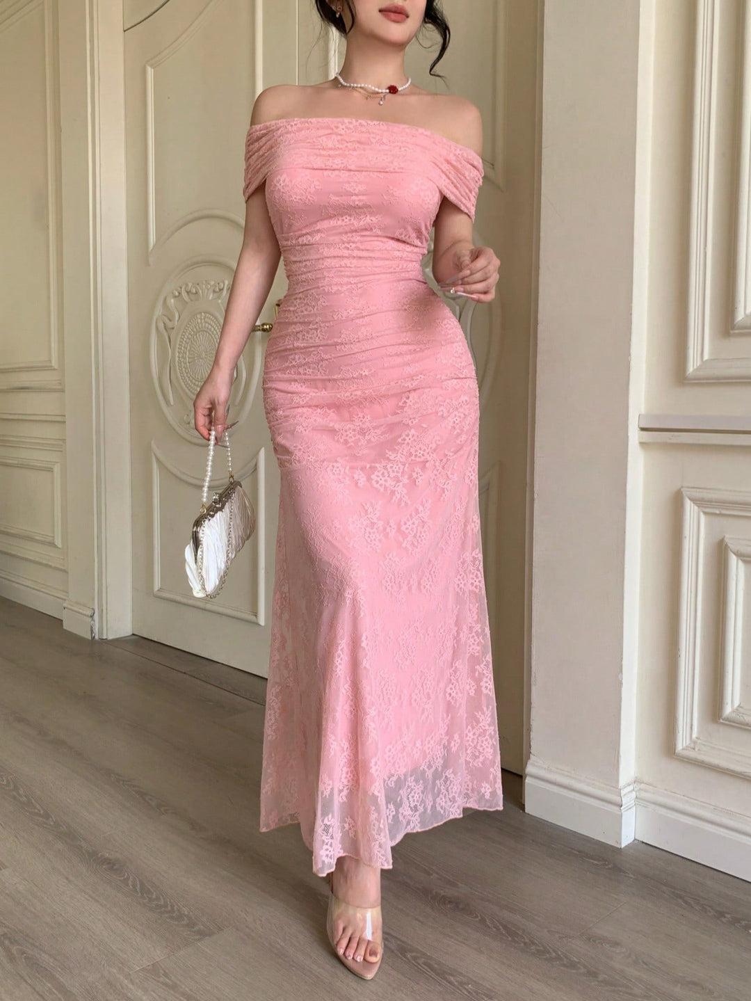 SHEIN Maxi ruha, rózsaszín