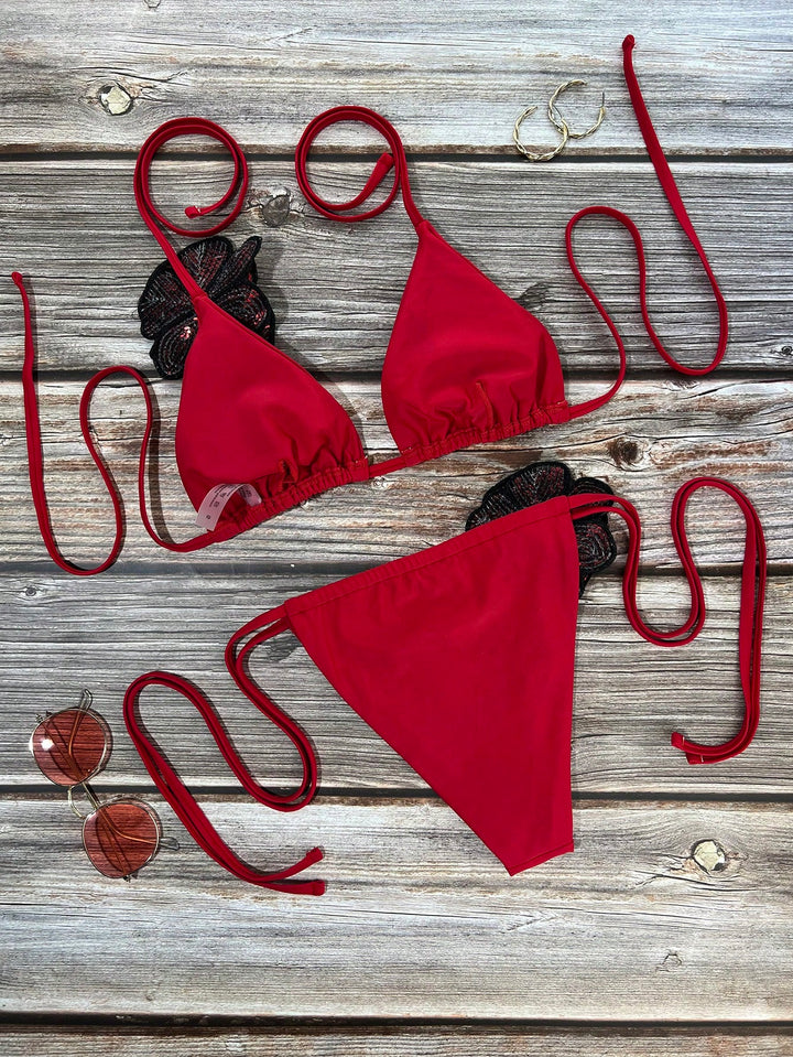 Set bikini SHEIN, roșu
