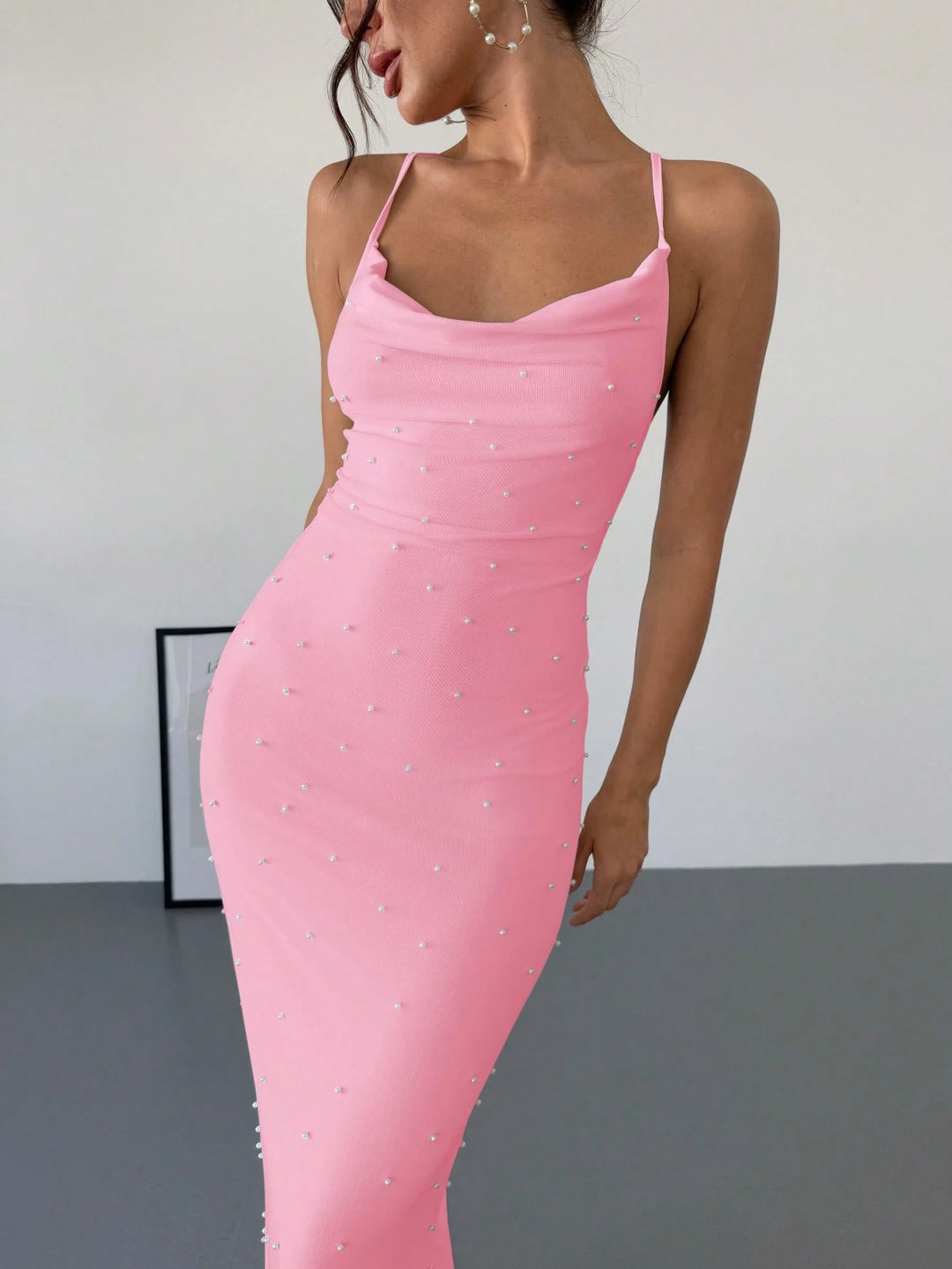 SHEIN maxi ruha, rózsaszín