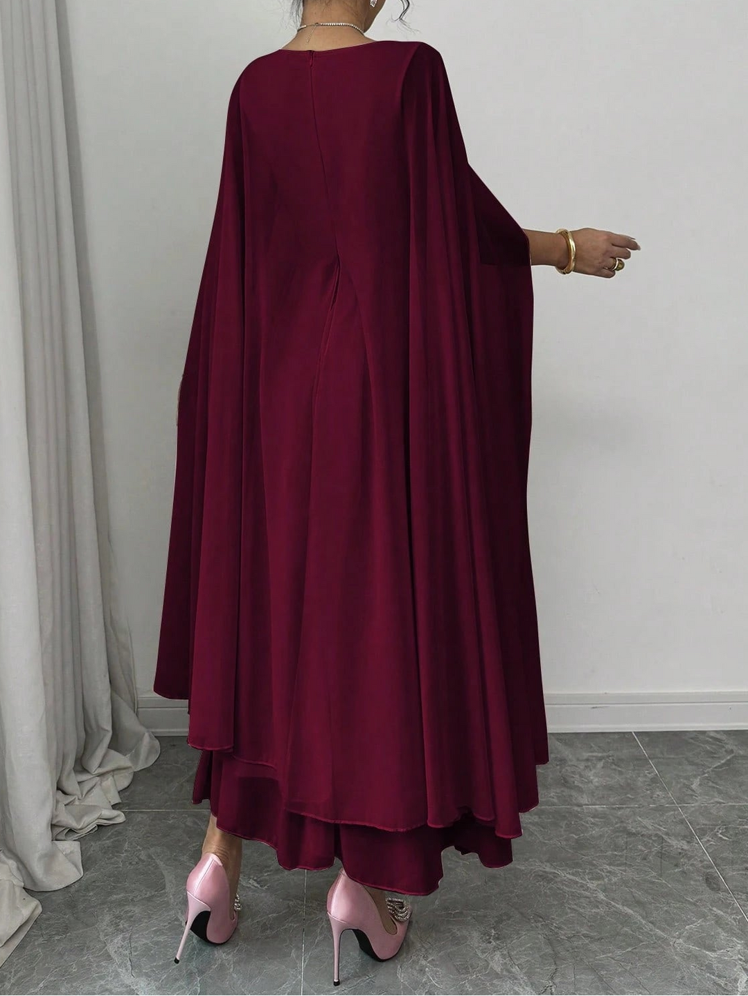 SHEIN Maxi ruha, bordó