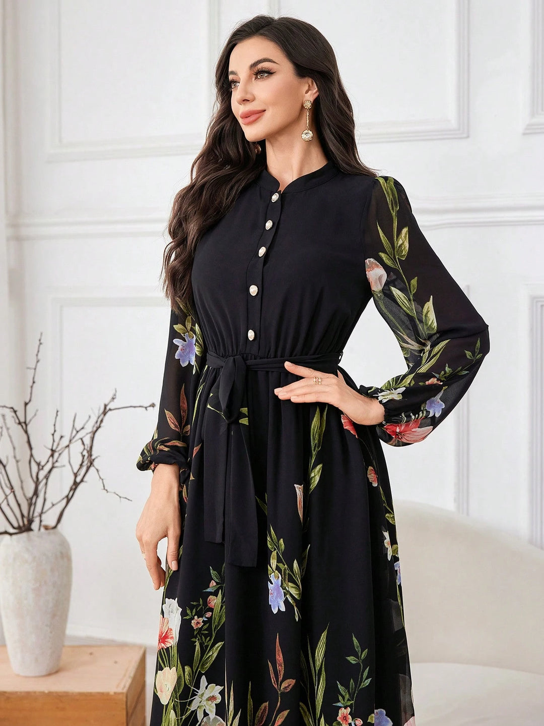 SHEIN maxi ruha, fekete