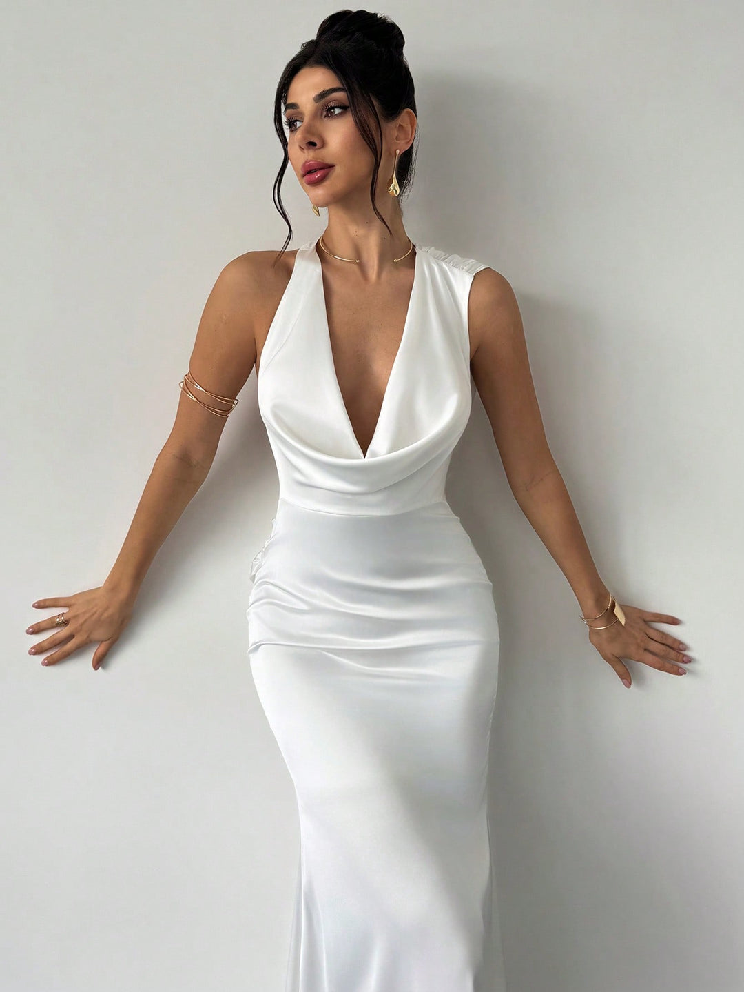 Rochie maxi SHEIN, alb