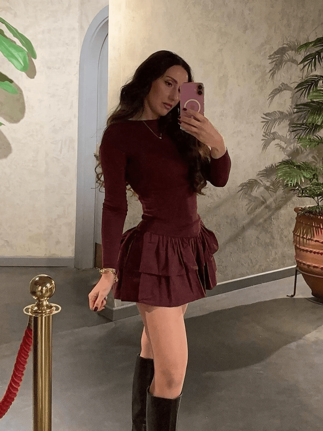 Rochie scurtă SHEIN, vișiniu