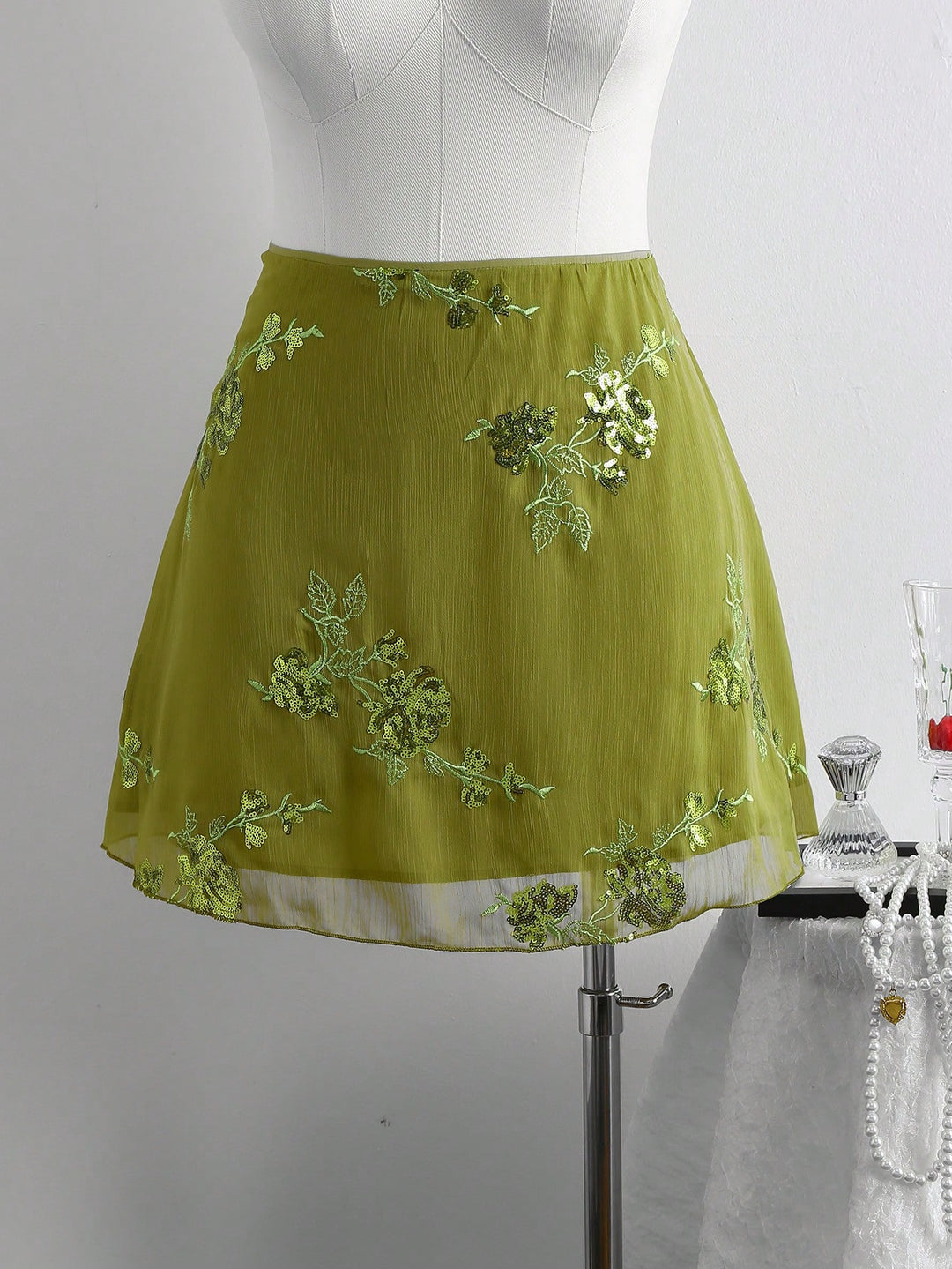 Fustă mini SHEIN, verde