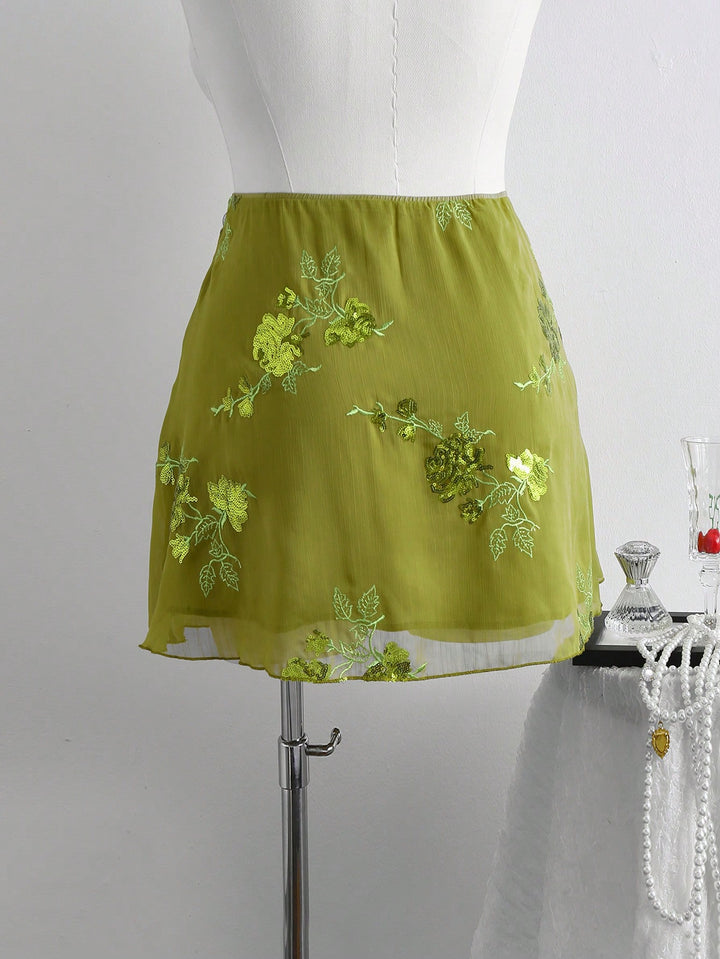Fustă mini SHEIN, verde