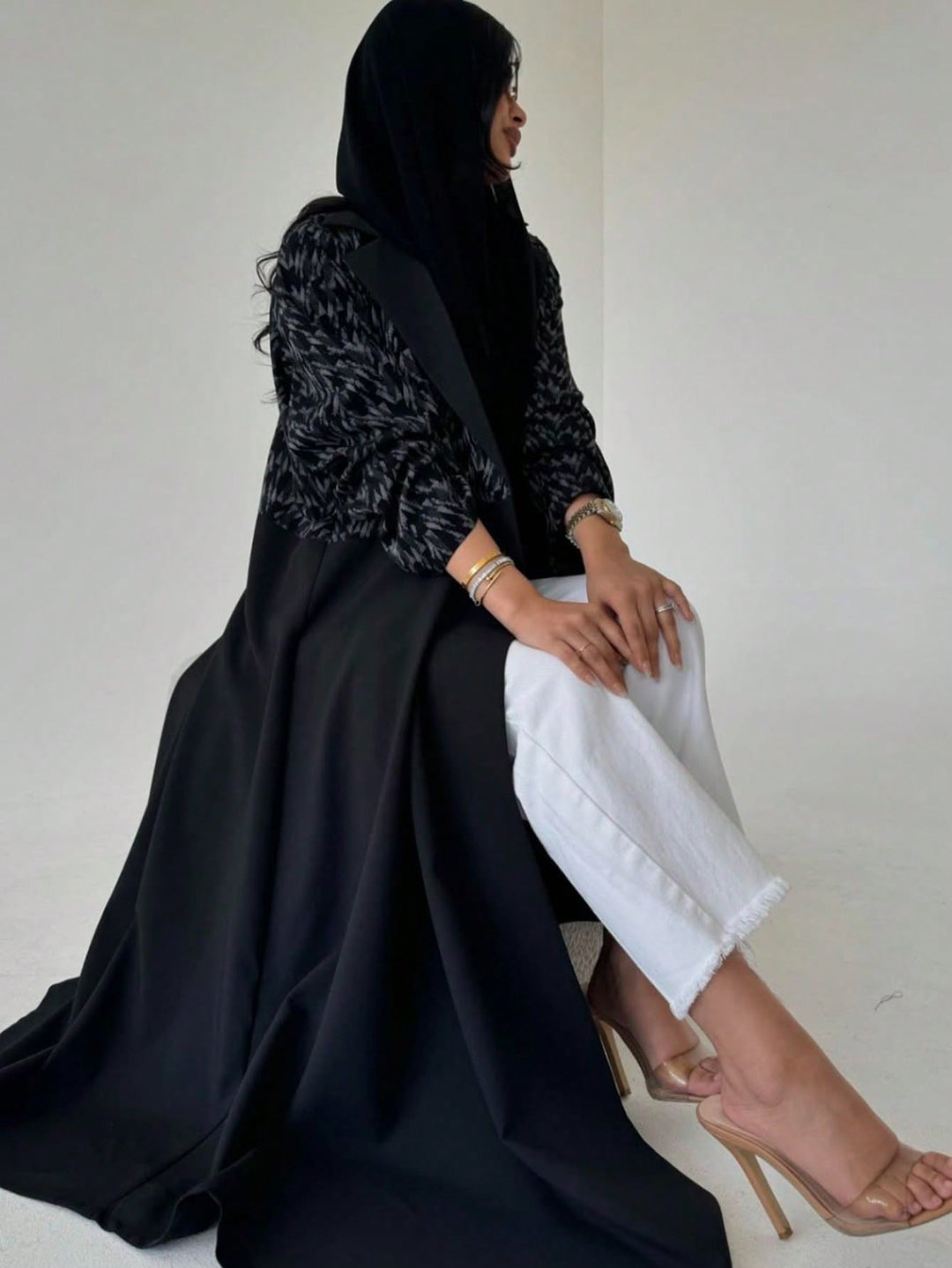 Set caftan și jalabiya SHEIN, negru
