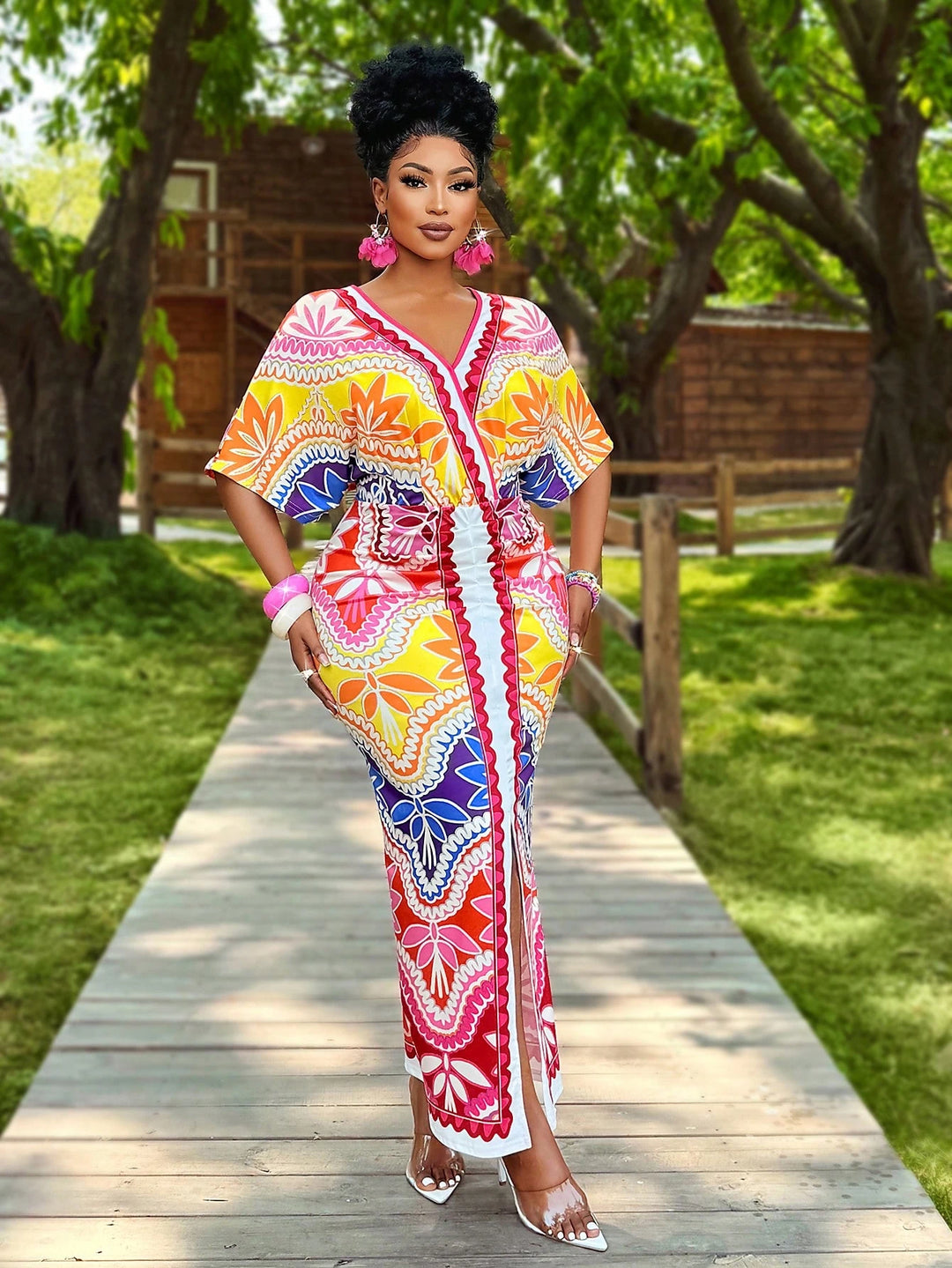 Rochie maxi SHEIN, mix culori