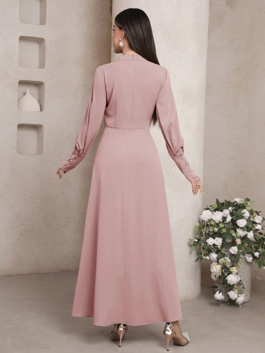 Shein maxi ruha, rózsaszín