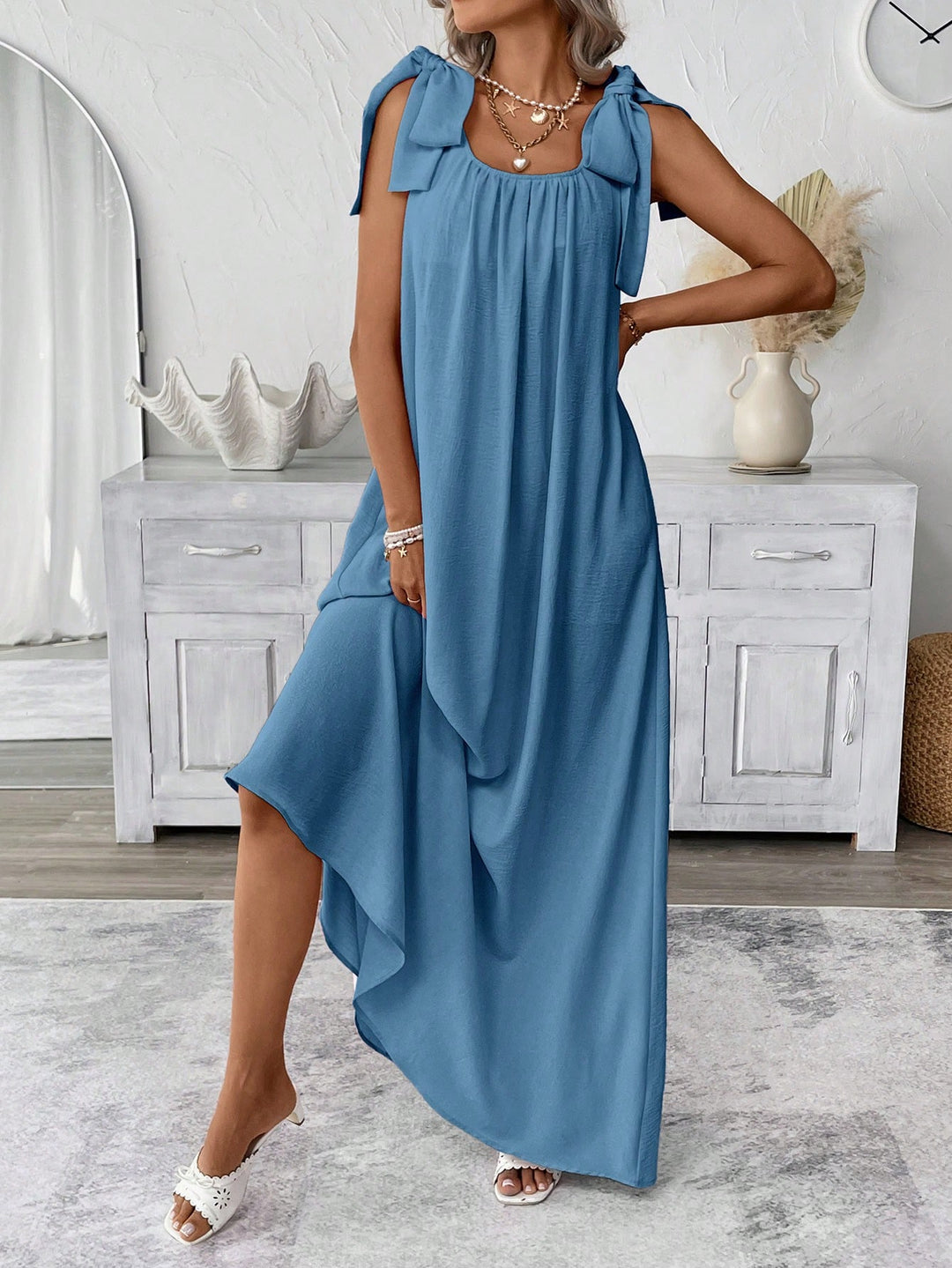 SHEIN maxi ruha, kék