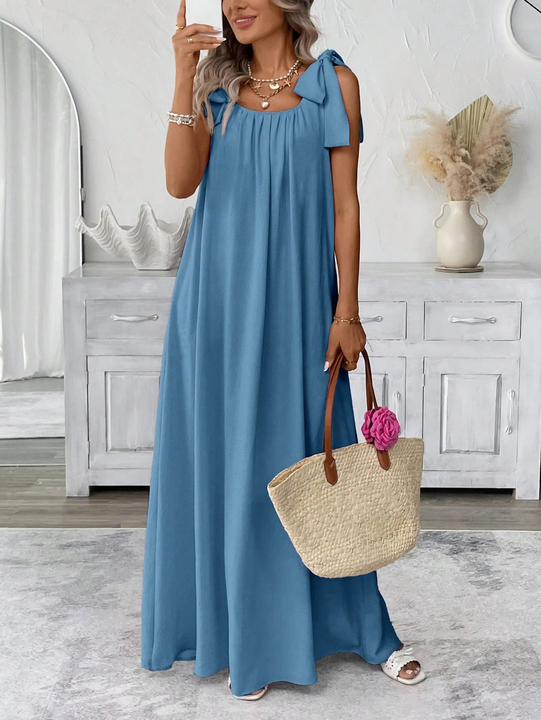 SHEIN maxi ruha, kék