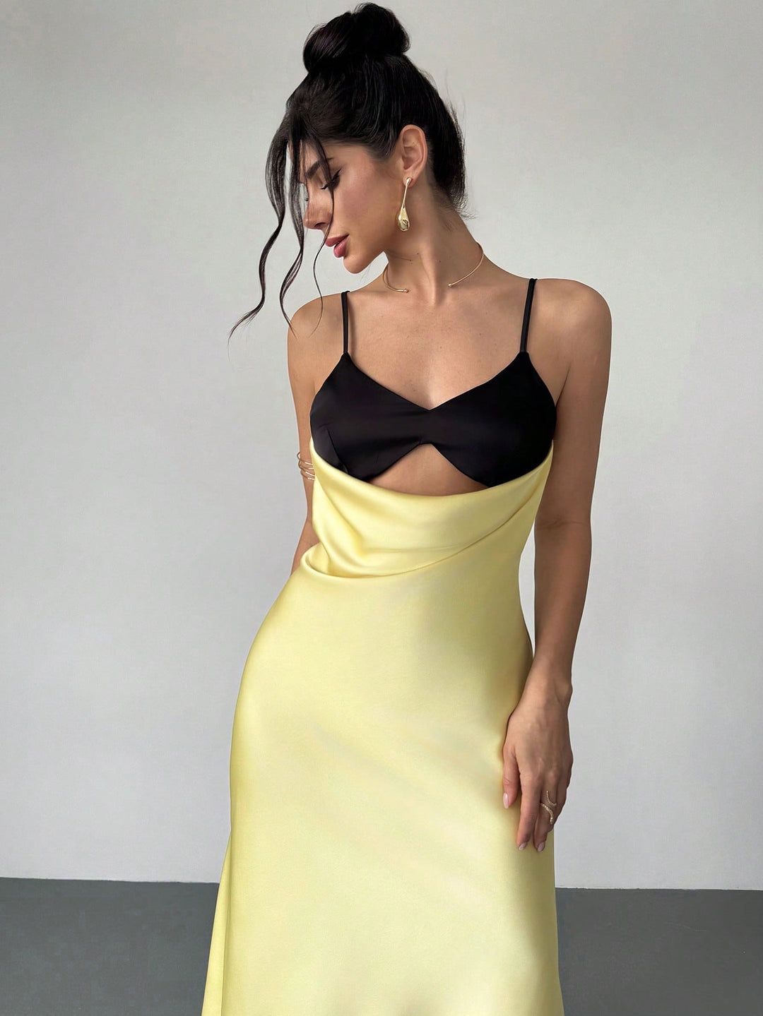 SHEIN maxi ruha, sárga