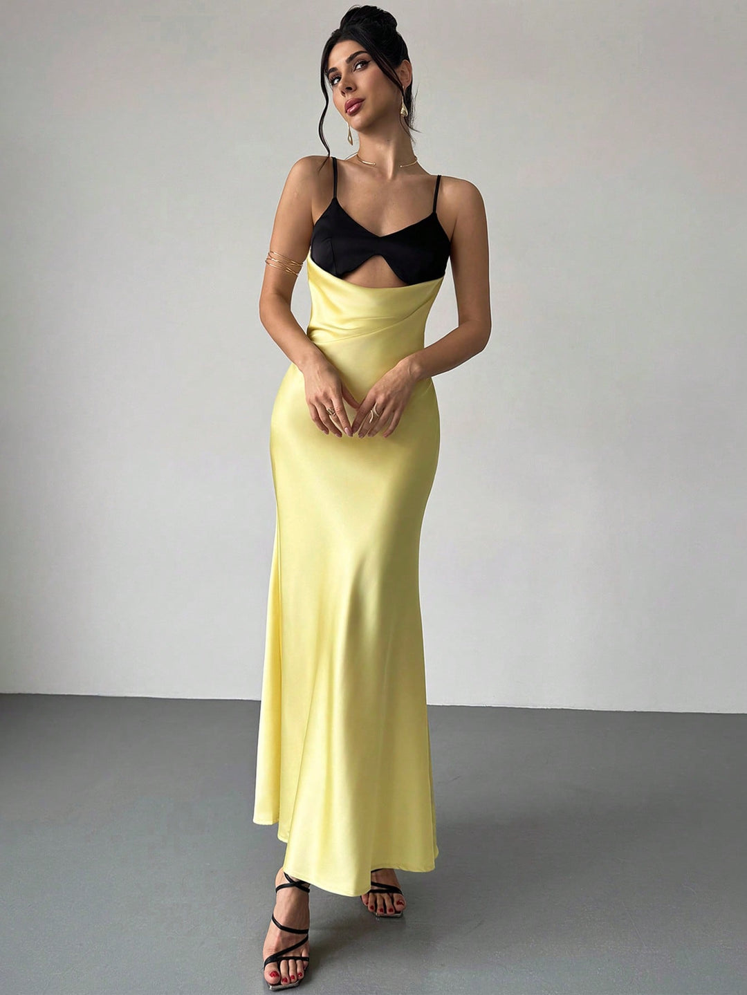 SHEIN maxi ruha, sárga
