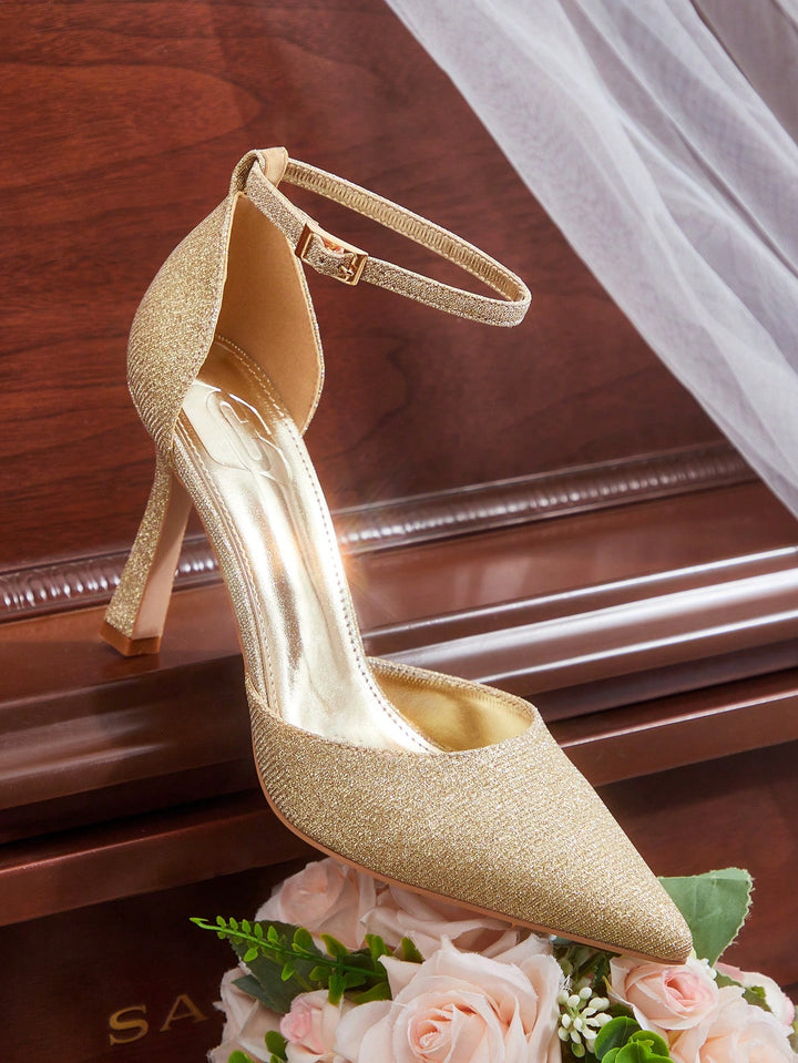 Pantofi cu toc SHEIN, auriu