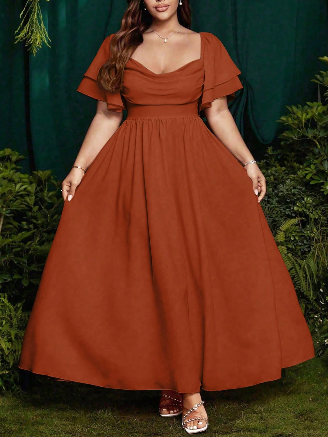 SHEIN maxi ruha, barna