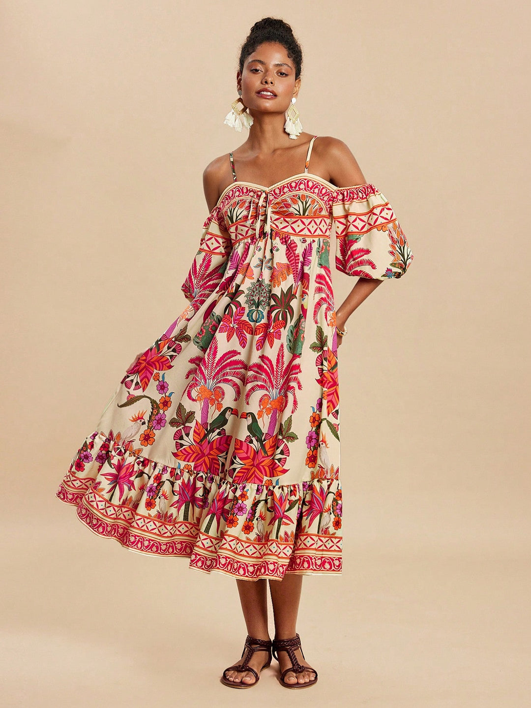 Rochie maxi SHEIN, portocaliu
