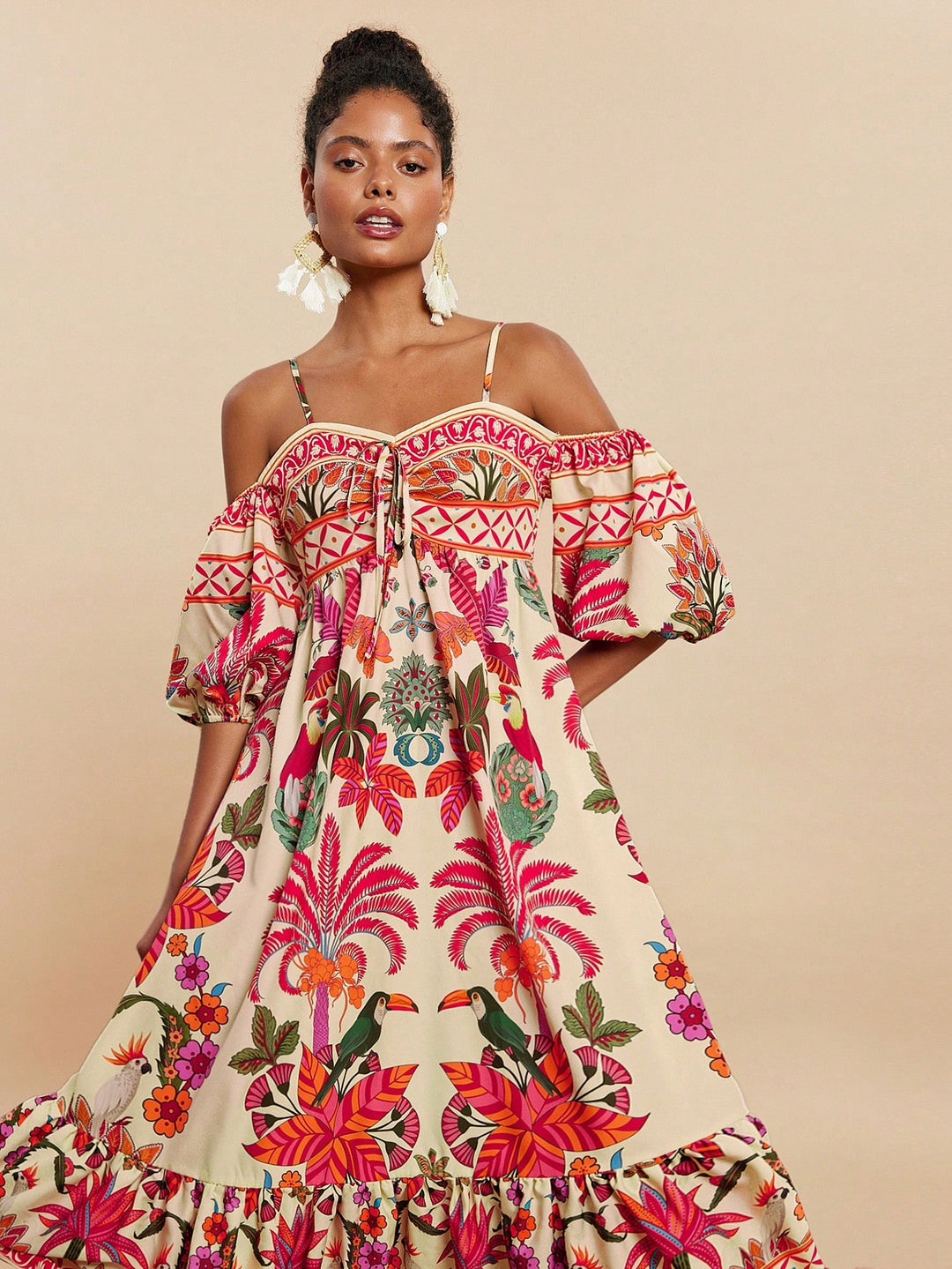 Rochie maxi SHEIN, portocaliu