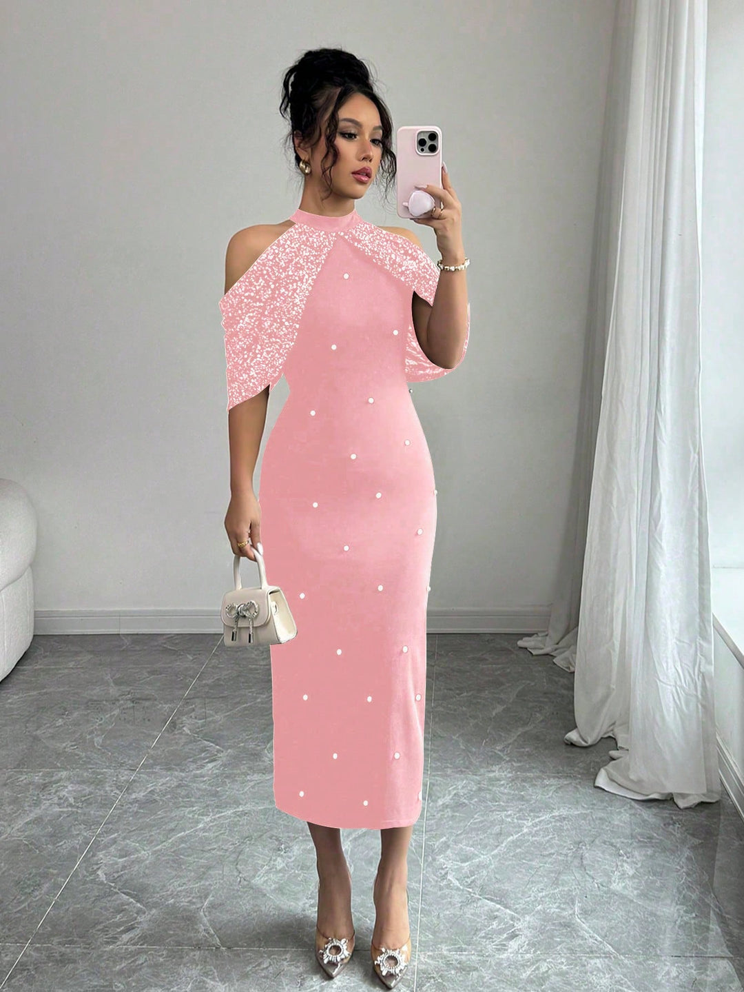 Rochie maxi SHEIN, roz
