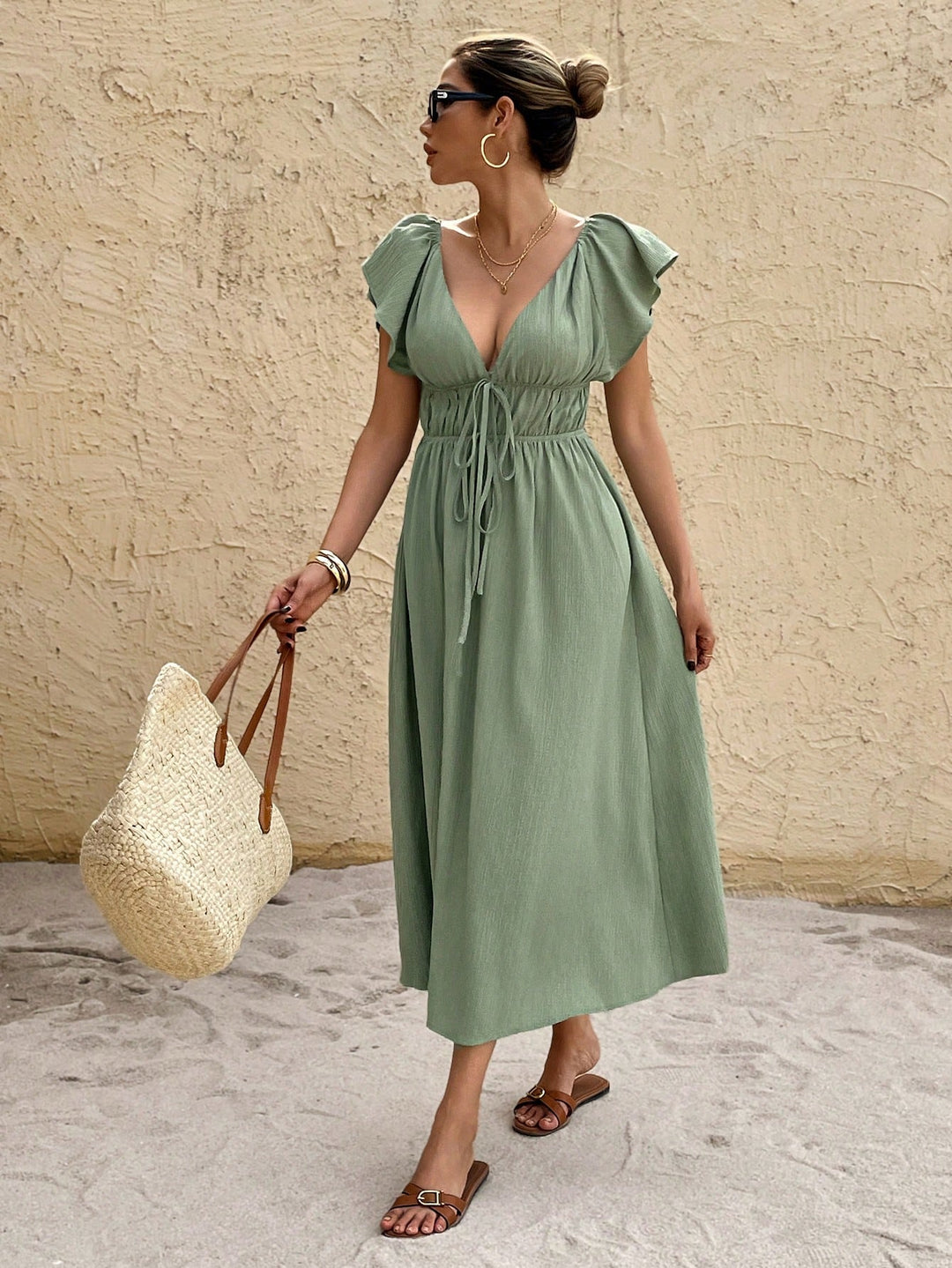 Rochie maxi SHEIN, verde