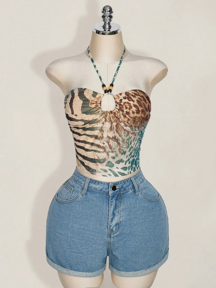 Top Shein Curve+, mix culori