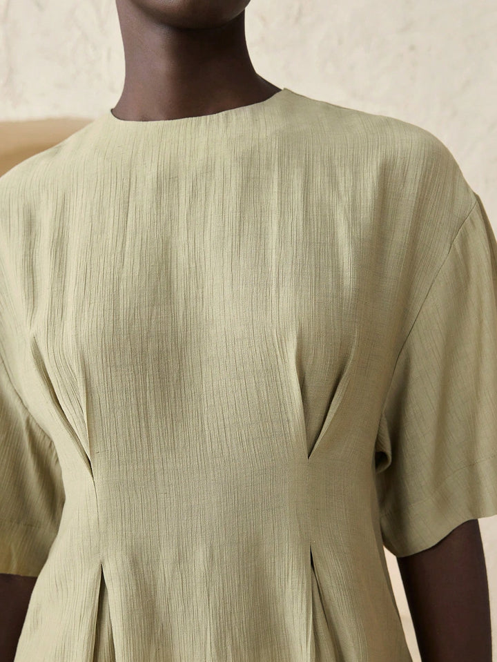 Shein rövid ujjú ing, khaki