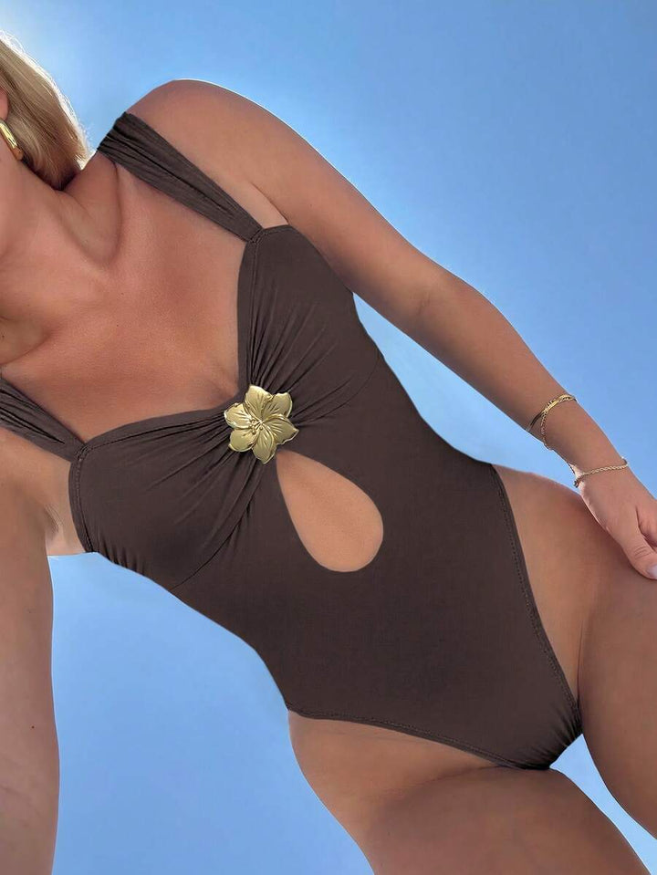 Costum de baie întreg SHEIN, maro