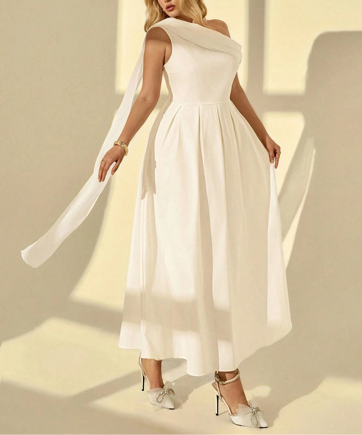 SHEIN maxi ruha, krémszínű
