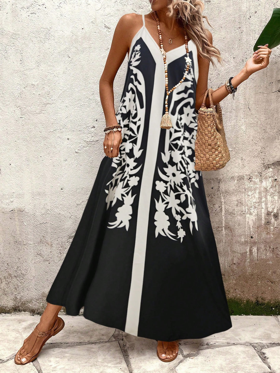 SHEIN maxi ruha, fekete