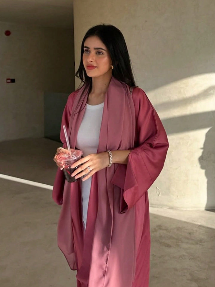 Set caftan și jalabiya SHEIN, roz