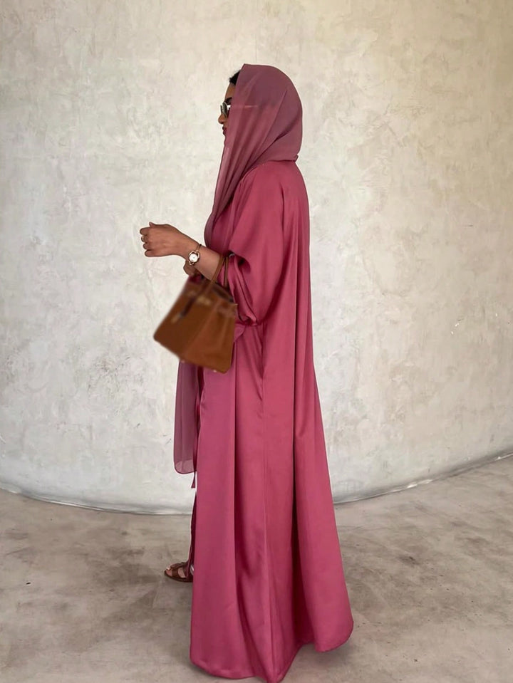 Set caftan și jalabiya SHEIN, roz