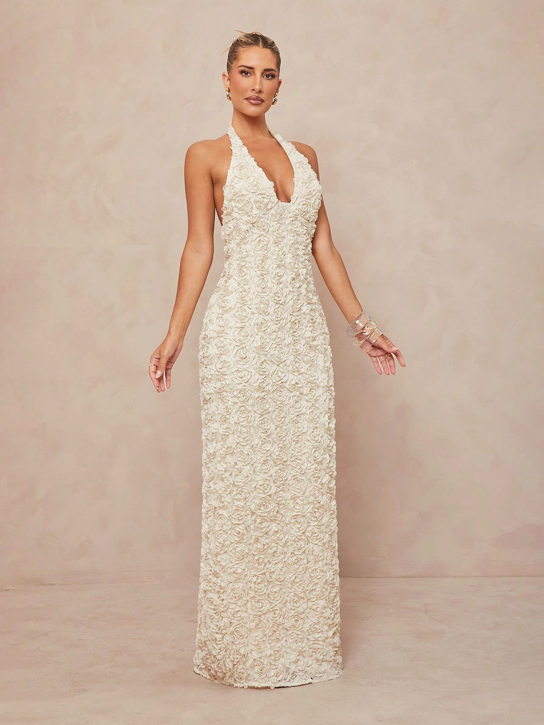 Rochie maxi SHEIN, bej