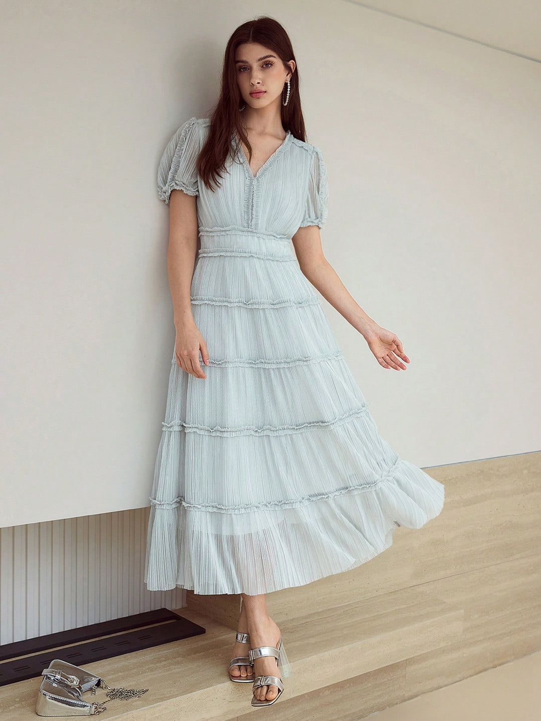 SHEIN szürke midi ruha