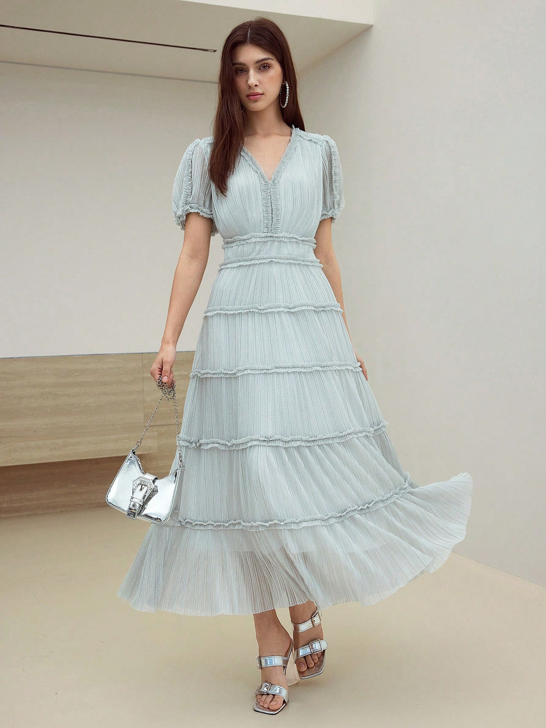 SHEIN szürke midi ruha