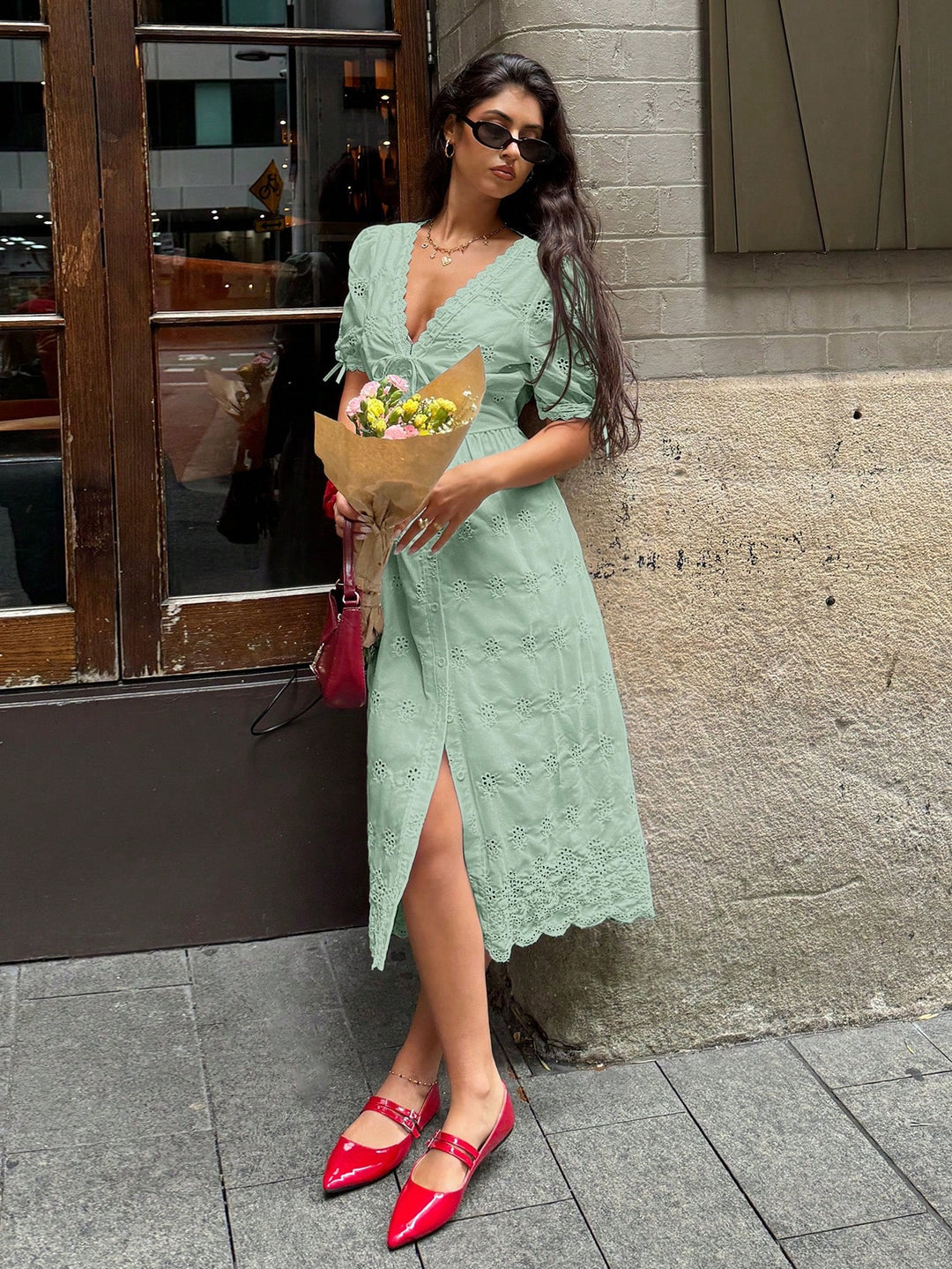 Rochie midi SHEIN, verde