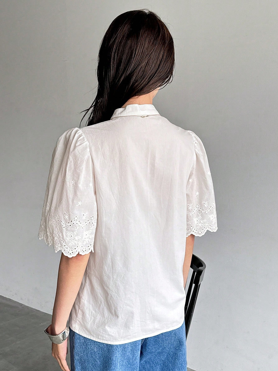 SHEIN rövid ujjú póló, fehér