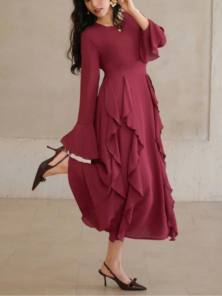 SHEIN bordó maxi ruha