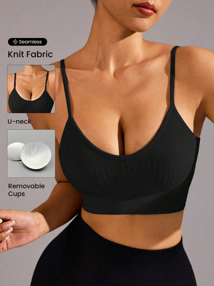 Bustieră sport SHEIN, negru