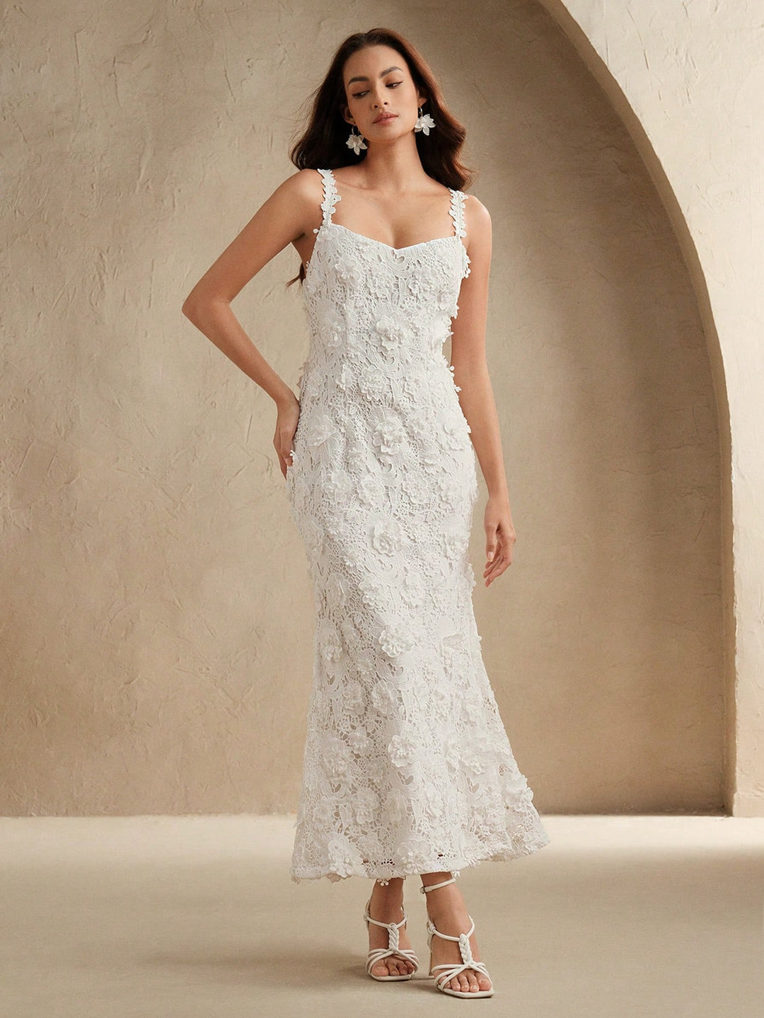 Rochie maxi SHEIN, alb