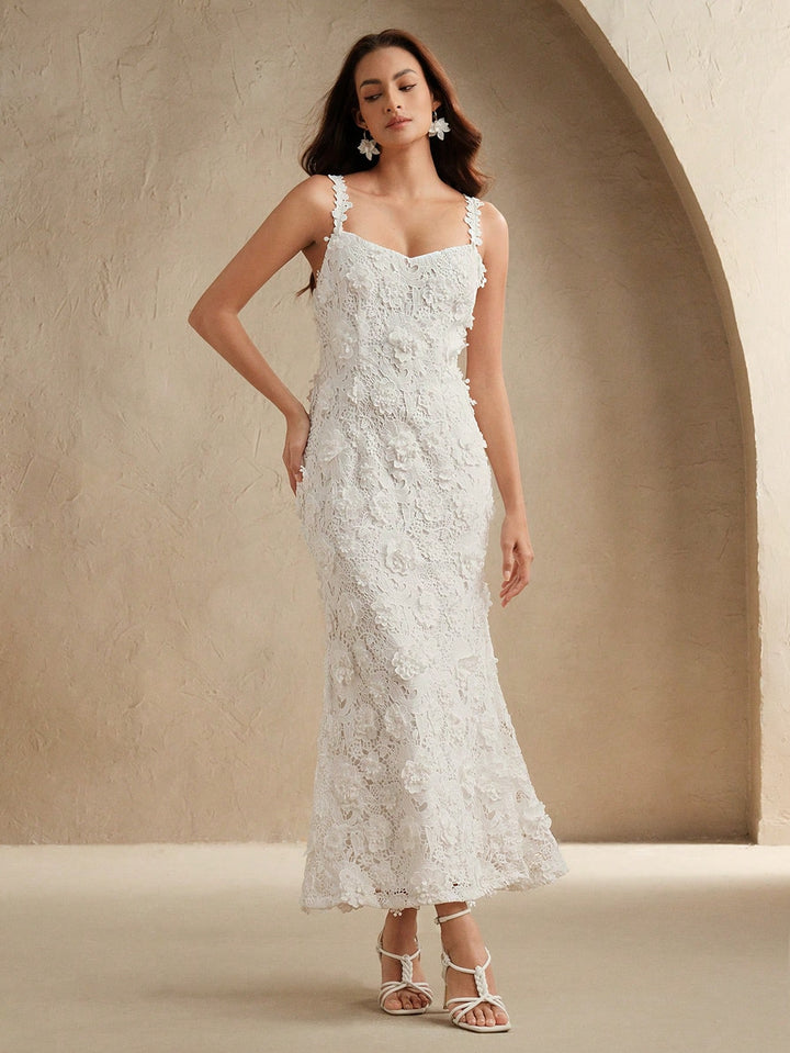 Rochie maxi SHEIN, alb