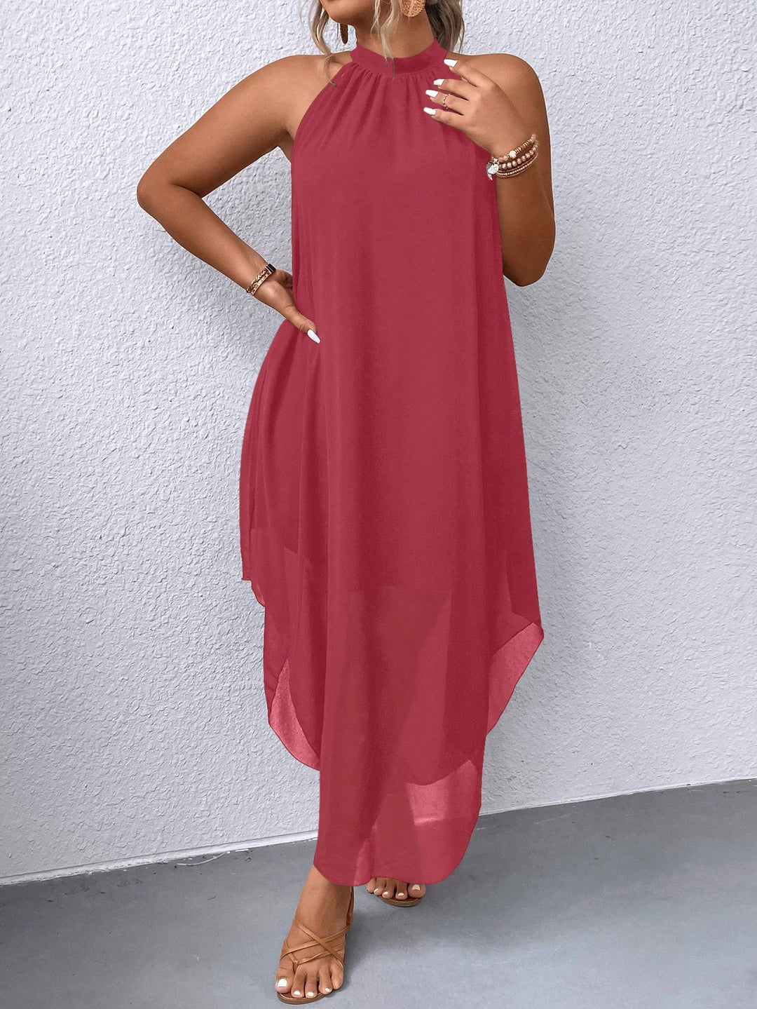 Shein Curve+ ruha, rózsaszín
