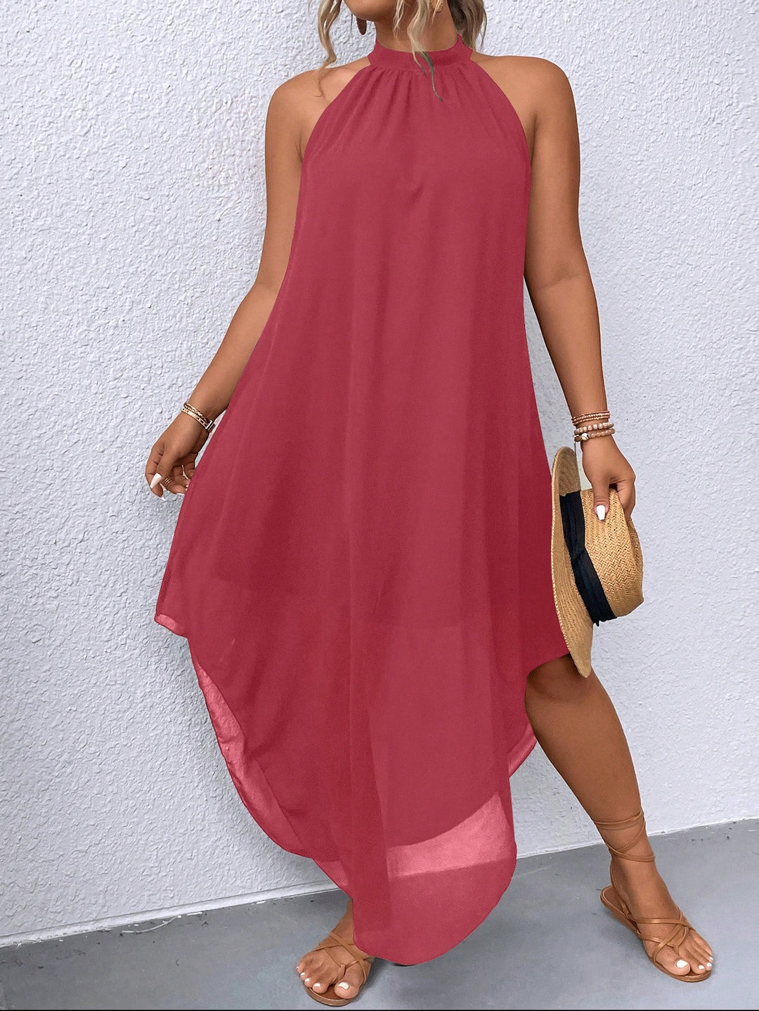 Shein Curve+ ruha, rózsaszín