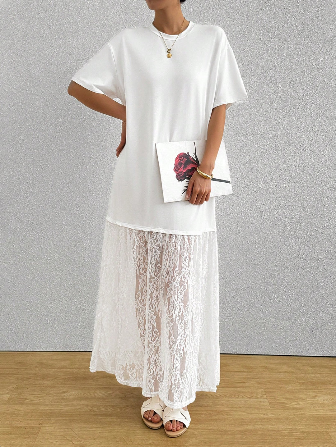 Rochie maxi SHEIN, alb