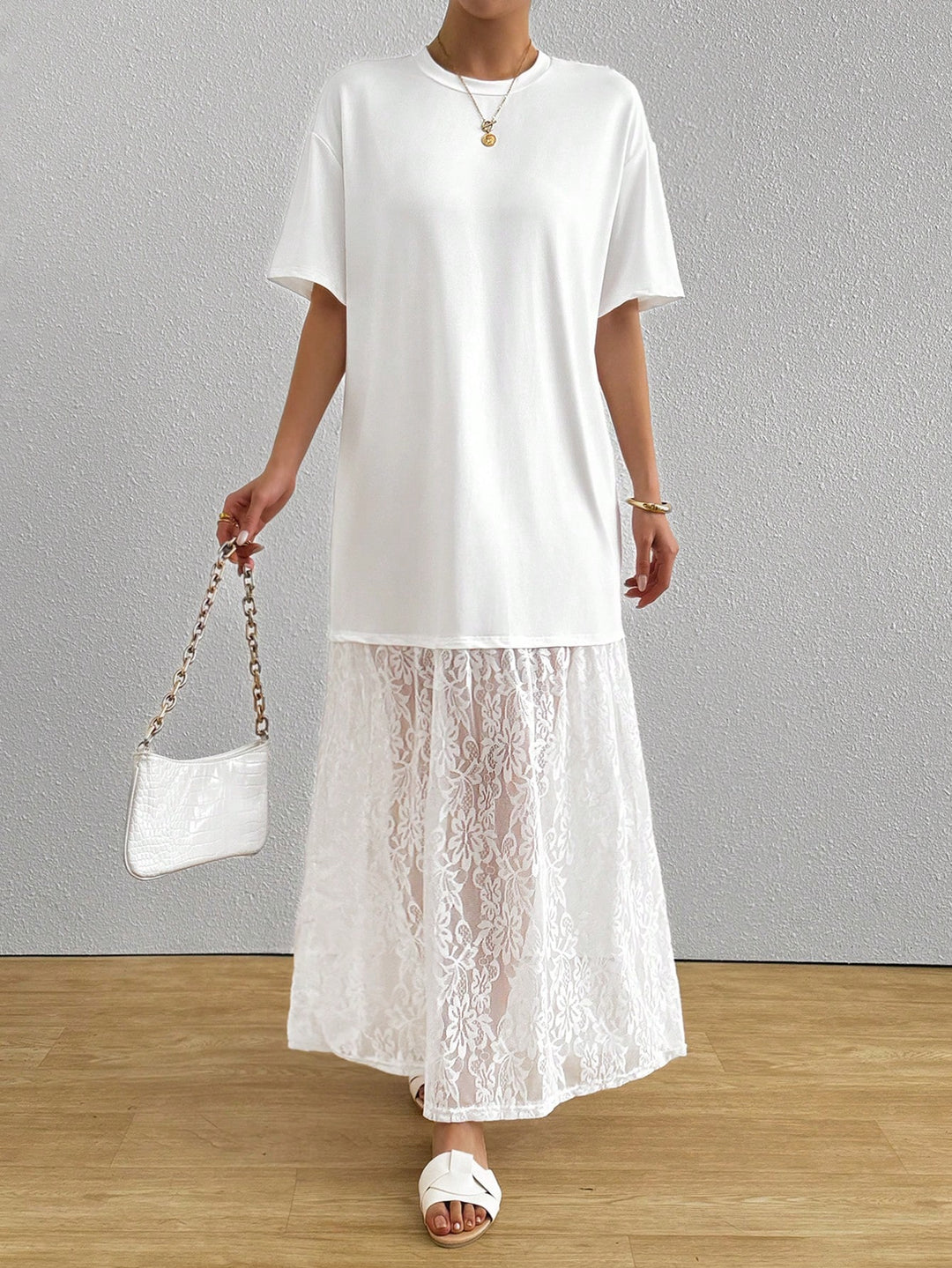 Rochie maxi SHEIN, alb