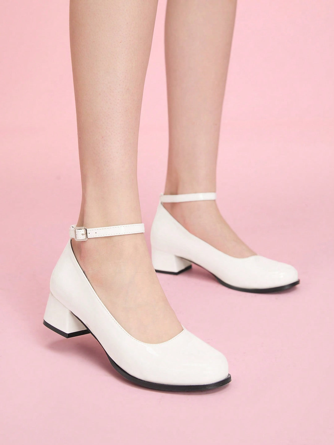 Pantofi cu toc SHEIN, alb