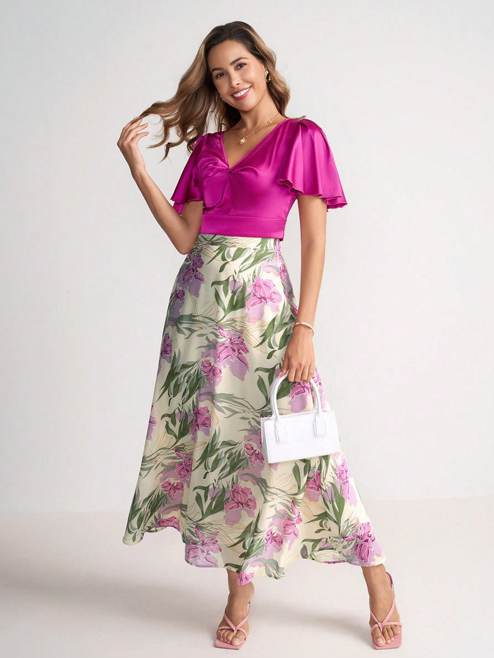 Tricou crop SHEIN, roz